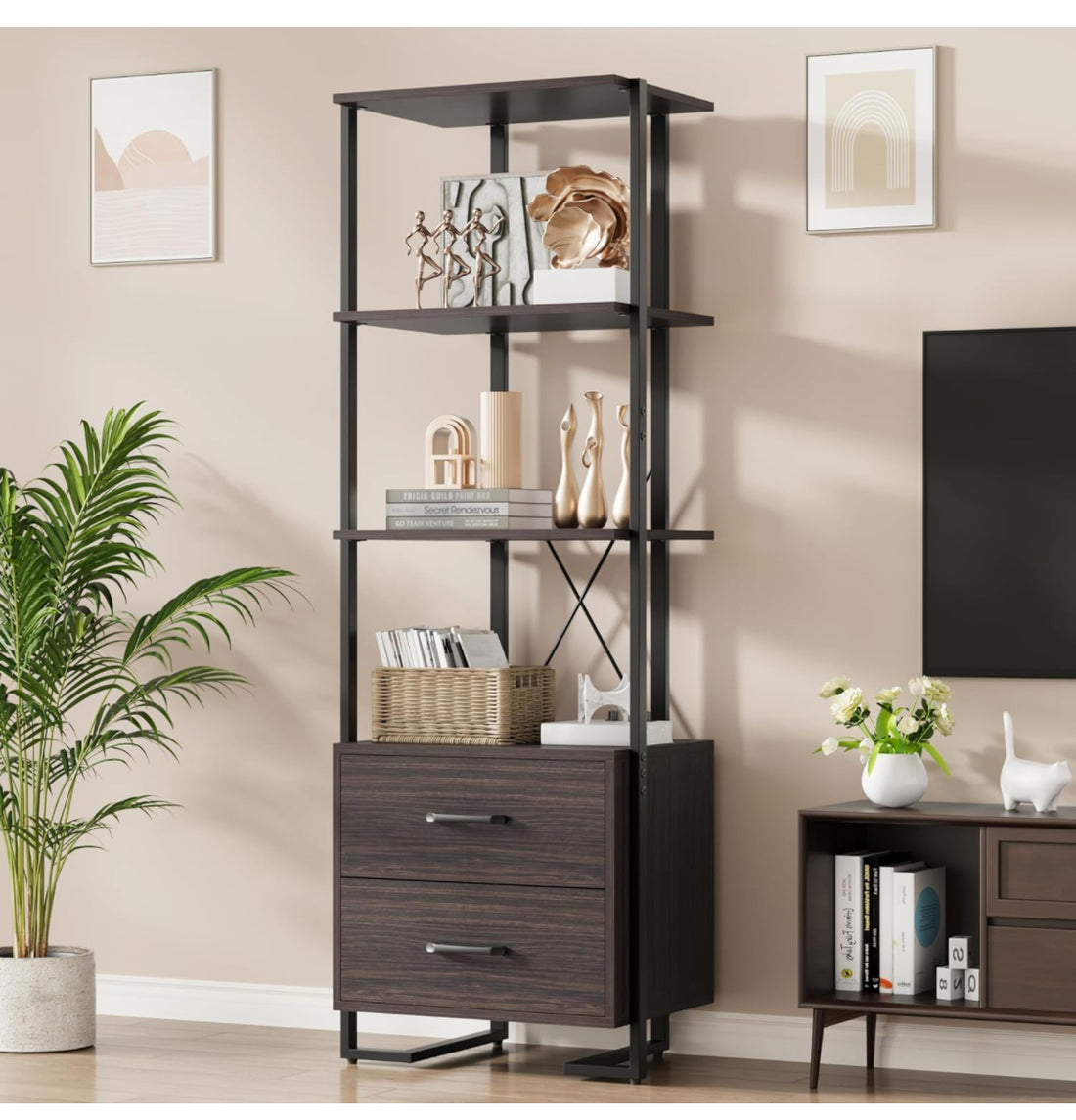 IDEALHOUSE 4 Tier Bookshelf