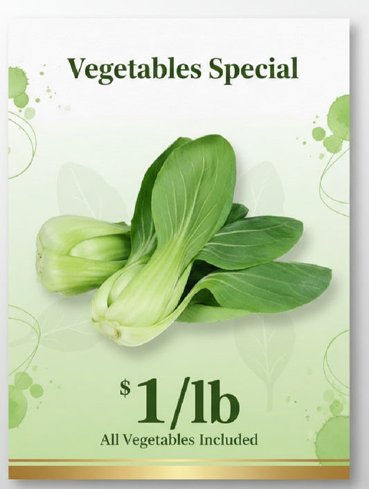 蔬菜专属卡 $300 $1/lb For All