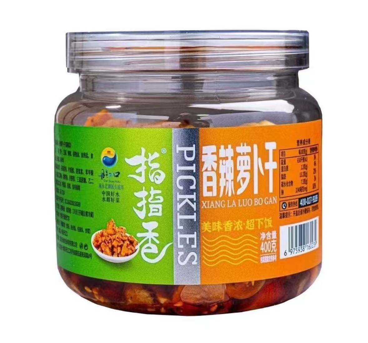 指指香萝卜干 香辣味 400g 1箱12瓶