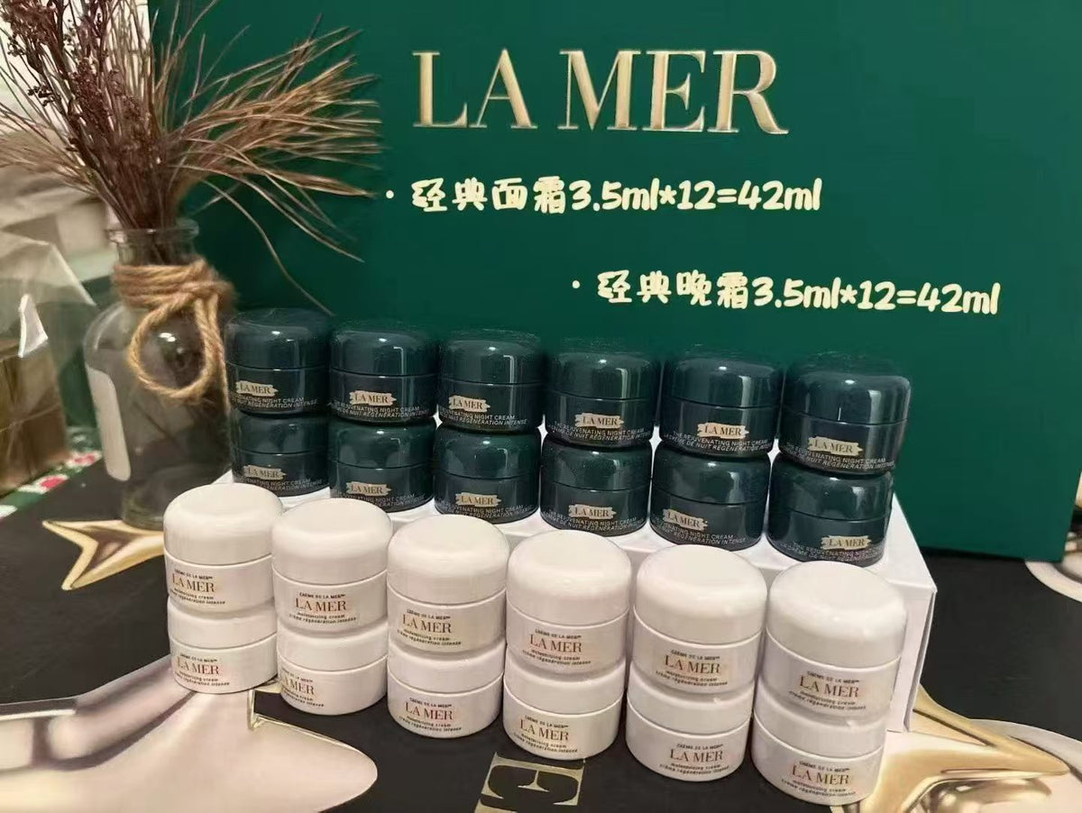 🇺🇸美国专柜La Mer海蓝之谜经典面霜小样组合，晚霜3.5mlx12个➕经典/云绒面霜3.5mlx12个，一共84ml！